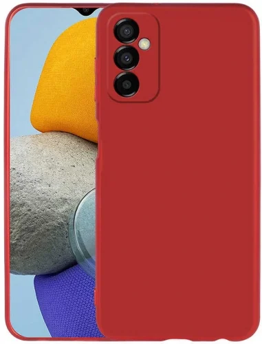 Samsung Galaxy M23 5G Kılıf İnce Mat Esnek Silikon - Kırmızı