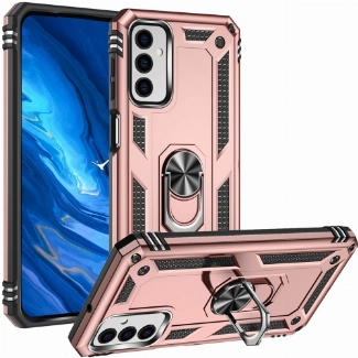 Samsung Galaxy M23 5G Kılıf Silikon Zırhlı Standlı Yüzüklü Mıknatıslı Tank Kapak - Rose Gold