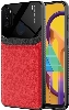 Samsung Galaxy M30s Kılıf Deri Görünümlü Emiks Kapak - Kırmızı