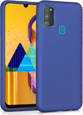 Samsung Galaxy M30s Kılıf İnce Soft Mat Renkli Esnek Silikon Kapak - Lacivert