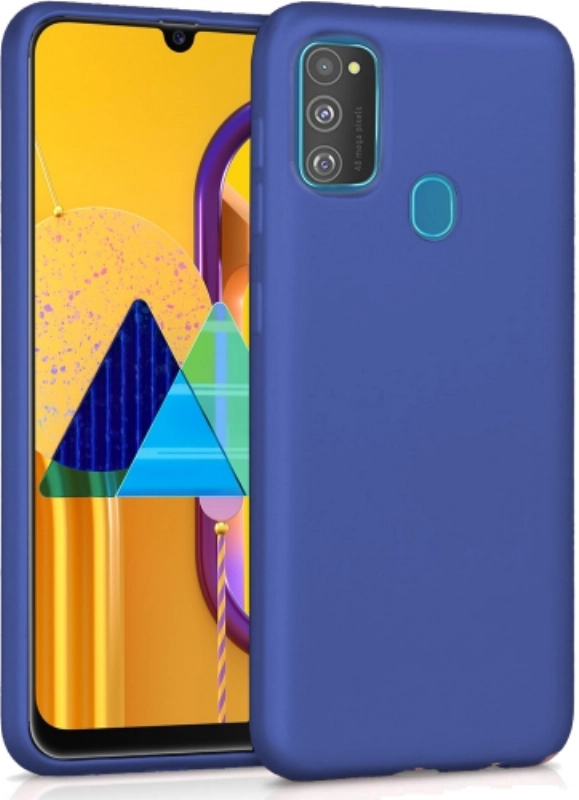 Samsung Galaxy M30s Kılıf İnce Soft Mat Renkli Esnek Silikon Kapak - Lacivert