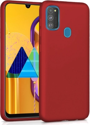 Samsung Galaxy M30s Kılıf İnce Soft Mat Renkli Esnek Silikon Kapak - Mürdüm