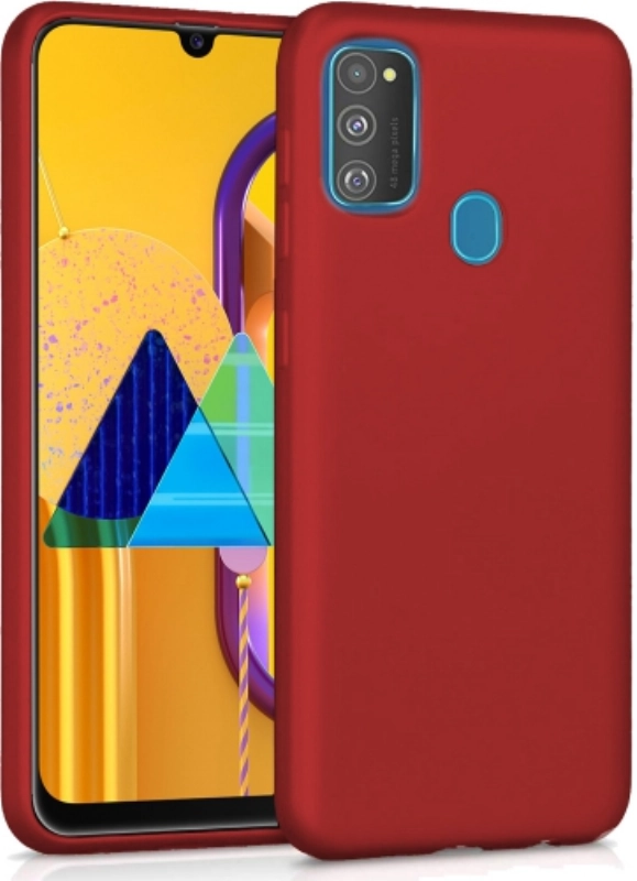 Samsung Galaxy M30s Kılıf İnce Soft Mat Renkli Esnek Silikon Kapak - Mürdüm