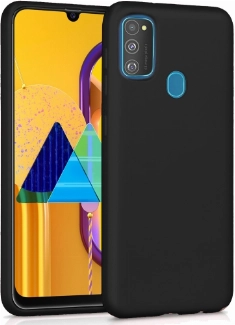 Samsung Galaxy M30s Kılıf İnce Soft Mat Renkli Esnek Silikon Kapak - Siyah