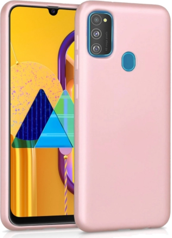 Samsung Galaxy M31 Kılıf İnce Soft Mat Renkli Esnek Silikon Kapak - Rose Gold