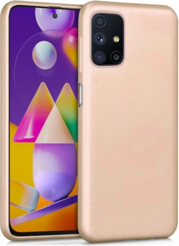 Samsung Galaxy M31s Kılıf İnce Soft Mat Renkli Esnek Silikon Kapak - Gold