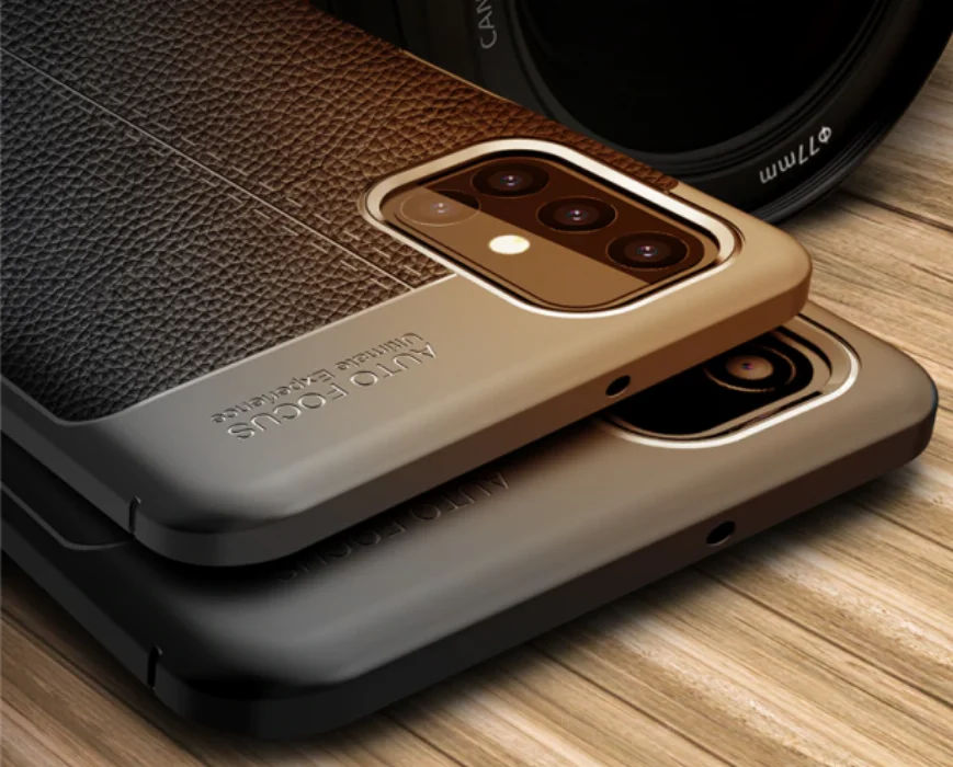 Samsung Galaxy M31s Kılıf Deri Görünümlü Parmak İzi Bırakmaz Niss Silikon - Siyah