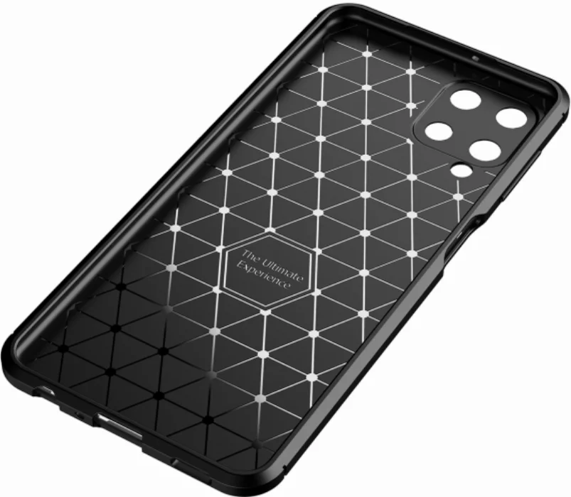 Samsung Galaxy M32 Kılıf Karbon Serisi Mat Fiber Silikon Negro Kapak - Siyah
