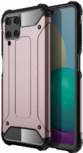 Samsung Galaxy M32 Kılıf Zırhlı Tank Crash Silikon Kapak - Rose Gold