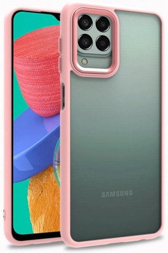 Samsung Galaxy M33 5G Kılıf Electro Silikon Renkli Flora Kapak - Rose Gold