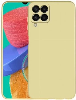 Samsung Galaxy M33 5G Kılıf İnce Soft Mat Renkli Esnek Silikon Kapak - Gold