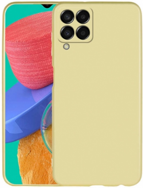 Samsung Galaxy M33 5G Kılıf İnce Soft Mat Renkli Esnek Silikon Kapak - Gold