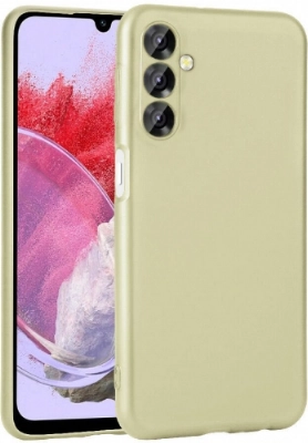 Samsung Galaxy M34 5G Kılıf İnce Soft Mat Renkli Esnek Silikon Kapak - Gold