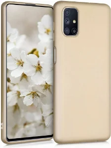 Samsung Galaxy M51 Kılıf İnce Mat Esnek Silikon - Gold