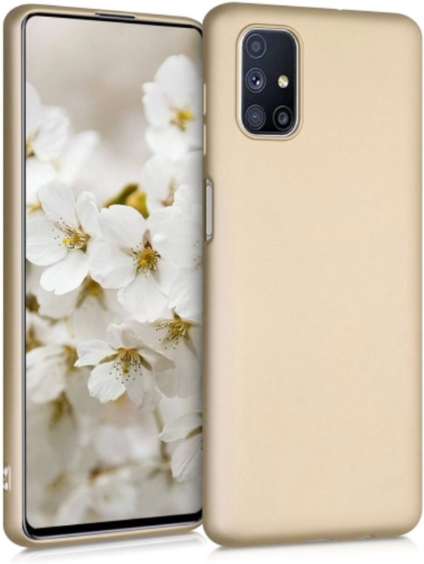 Samsung Galaxy M51 Kılıf İnce Soft Mat Renkli Esnek Silikon Kapak - Gold