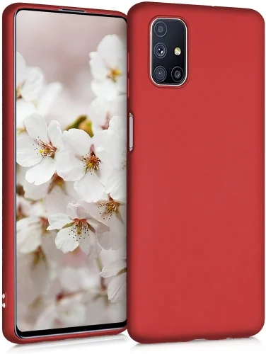 Samsung Galaxy M51 Kılıf İnce Mat Esnek Silikon - Kırmızı