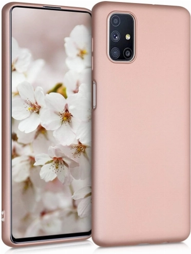 Samsung Galaxy M51 Kılıf İnce Soft Mat Renkli Esnek Silikon Kapak - Rose Gold