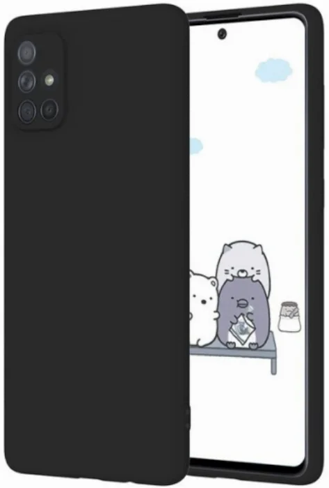 Samsung Galaxy M51 Kılıf Liquid Serisi İçi Kadife İnci Esnek Silikon Kapak - Siyah