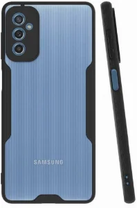 Samsung Galaxy M52 Kılıf Kamera Lens Korumalı Arkası Şeffaf Silikon Kapak - Siyah