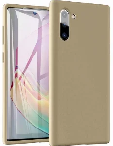 Samsung Galaxy Note 10 Kılıf İnce Mat Esnek Silikon - Gold