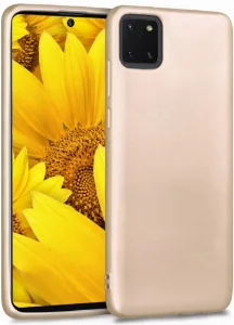 Samsung Galaxy Note 10 Lite Kılıf İnce Mat Esnek Silikon - Gold