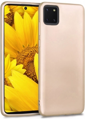 Samsung Galaxy Note 10 Lite Kılıf İnce Soft Mat Renkli Esnek Silikon Kapak - Gold