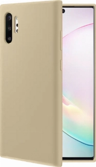 Samsung Galaxy Note 10 Plus Kılıf İnce Soft Mat Renkli Esnek Silikon Kapak - Gold