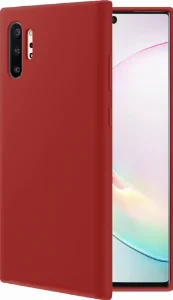 Samsung Galaxy Note 10 Plus Kılıf İnce Mat Esnek Silikon - Kırmızı