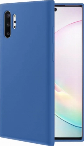 Samsung Galaxy Note 10 Plus Kılıf İnce Soft Mat Renkli Esnek Silikon Kapak - Lacivert