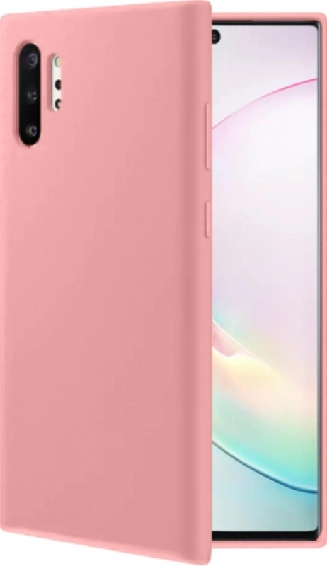 Samsung Galaxy Note 10 Plus Kılıf İnce Soft Mat Renkli Esnek Silikon Kapak - Rose Gold