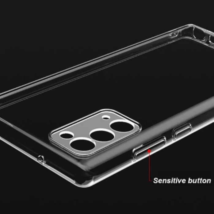 Samsung Galaxy Note 20 Kılıf İmax Silikon Esnek 3D Kamera Korumalı  - Renksiz