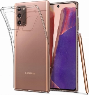 Samsung Galaxy Note 20 Kılıf Kamera Korumalı Esnek Silikon Kapak - Şeffaf