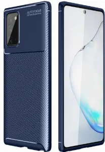 Samsung Galaxy Note 20 Kılıf Karbon Serisi Mat Fiber Silikon Negro Kapak - Lacivert