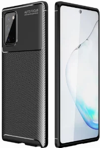 Samsung Galaxy Note 20 Kılıf Karbon Serisi Mat Fiber Silikon Negro Kapak - Siyah