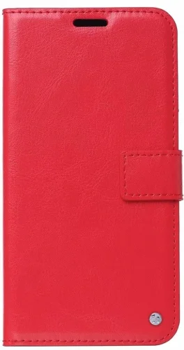 Samsung Galaxy Note 20 Kılıf Standlı Kartlıklı Cüzdanlı Kapaklı - Kırmızı