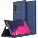 Samsung Galaxy Note 20 Ultra Kılıf Araree Bonnet Kapaklı Standlı Kumaş Yüzey - Mavi