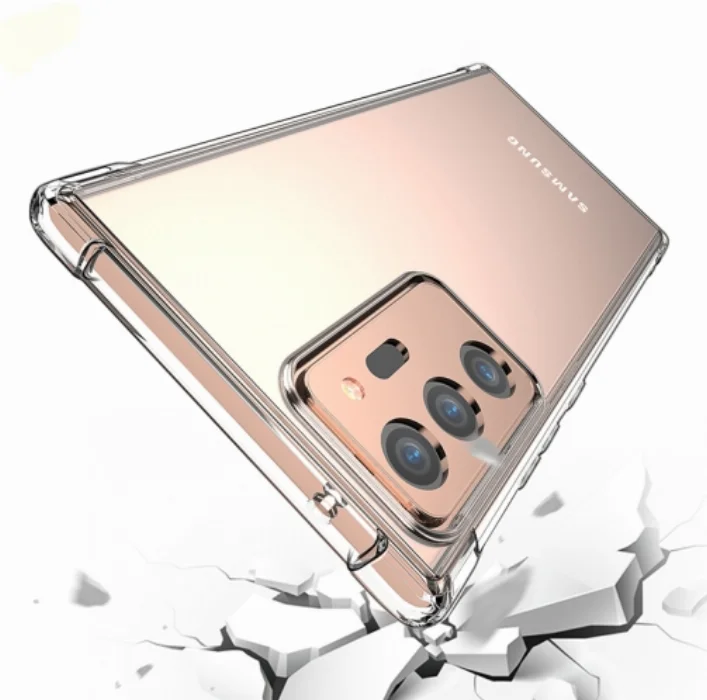 Samsung Galaxy Note 20 Ultra Kılıf Köşe Korumalı Airbag Şeffaf Silikon Anti-Shock