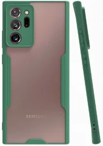 Samsung Galaxy Note 20 Ultra Kılıf Kamera Lens Korumalı Arkası Şeffaf Silikon Kapak - Yeşil
