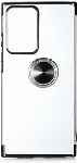 Samsung Galaxy Note 20 Ultra Kılıf Renkli Köşeli Yüzüklü Standlı Lazer Şeffaf Esnek Silikon - Siyah