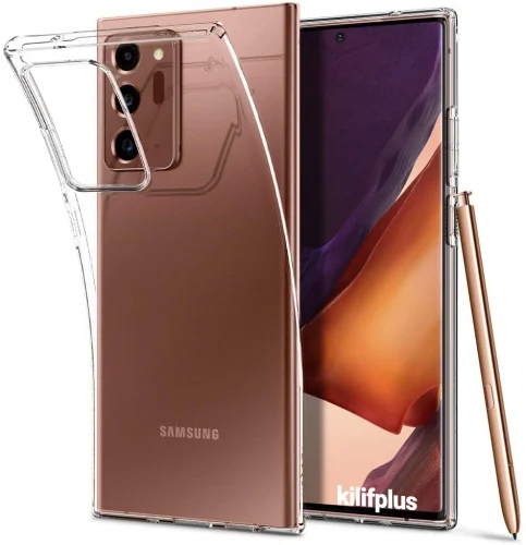 Samsung Galaxy Note 20 Ultra Kılıf Ultra İnce Esnek Süper Silikon 0.3mm - Şeffaf