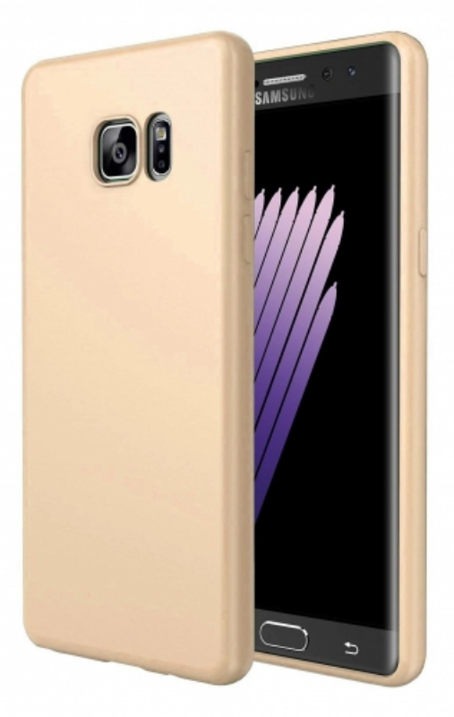 Samsung Galaxy Note 7 FE Fan Edition Kılıf İnce Soft Mat Renkli Esnek Silikon Kapak - Gold