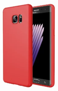 Samsung Galaxy Note 7 FE Fan Edition Kılıf İnce Mat Esnek Silikon - Kırmızı