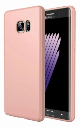 Samsung Galaxy Note 7 FE Fan Edition Kılıf İnce Soft Mat Renkli Esnek Silikon Kapak - Rose Gold