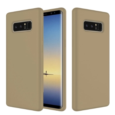 Samsung Galaxy Note 8 Kılıf İnce Soft Mat Renkli Esnek Silikon Kapak - Gold