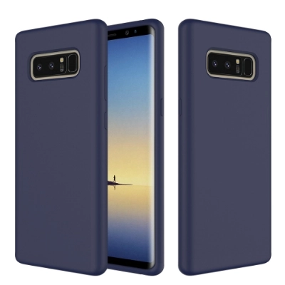 Samsung Galaxy Note 8 Kılıf İnce Soft Mat Renkli Esnek Silikon Kapak - Lacivert