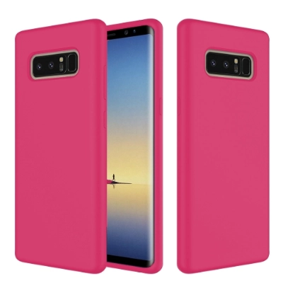 Samsung Galaxy Note 8 Kılıf İnce Soft Mat Renkli Esnek Silikon Kapak - Pembe