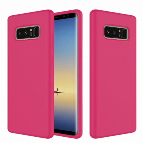 Samsung Galaxy Note 8 Kılıf İnce Soft Mat Renkli Esnek Silikon Kapak - Pembe