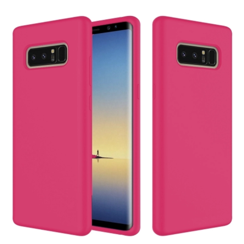 Samsung Galaxy Note 8 Kılıf İnce Soft Mat Renkli Esnek Silikon Kapak - Pembe