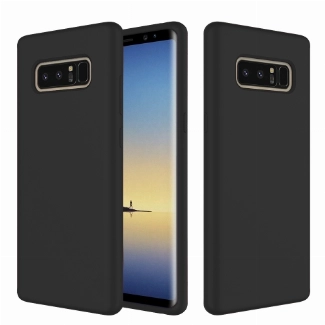 Samsung Galaxy Note 8 Kılıf İnce Soft Mat Renkli Esnek Silikon Kapak - Siyah