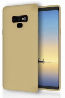 Samsung Galaxy Note 9 Kılıf İnce Soft Mat Renkli Esnek Silikon Kapak - Gold